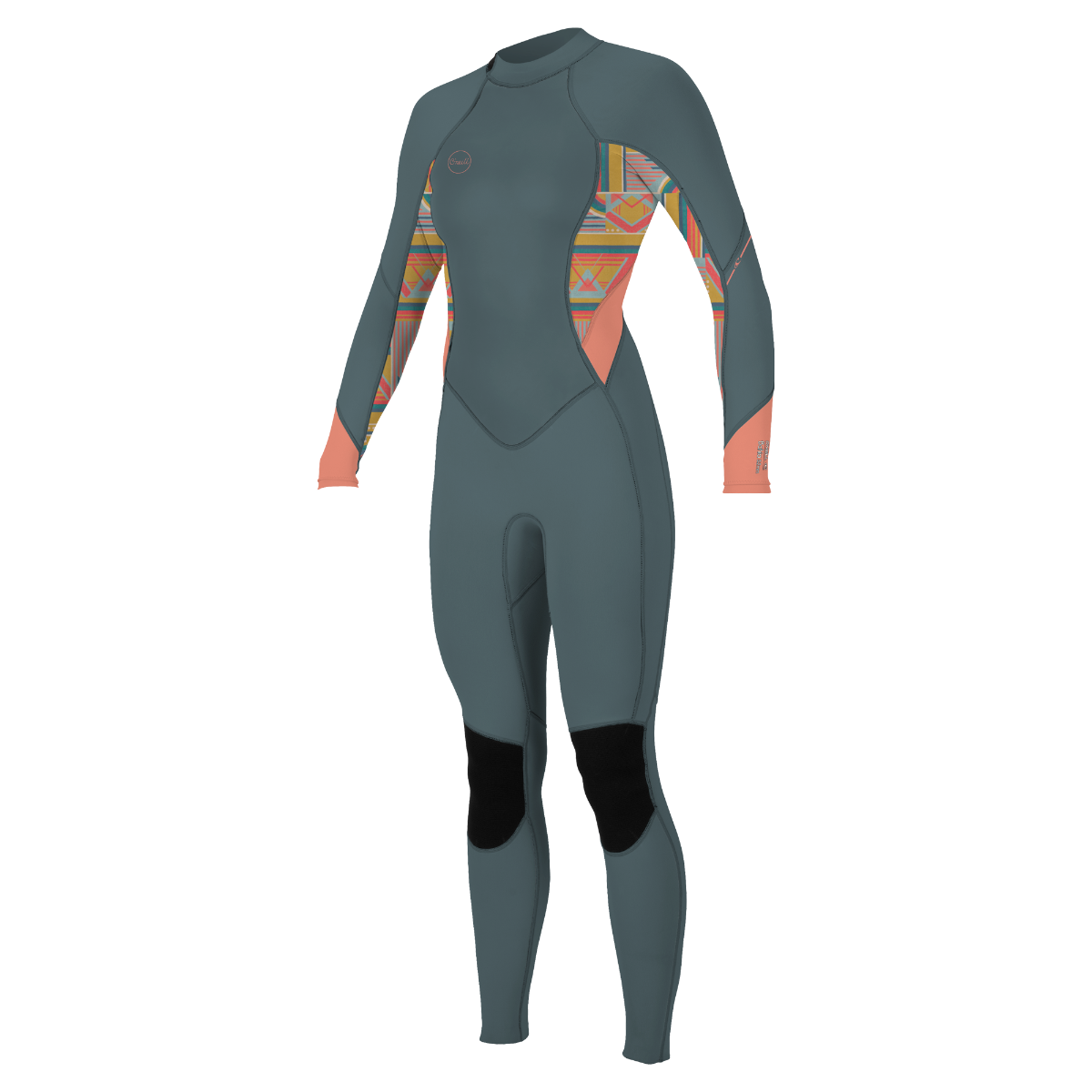 O'Neill Bahia 3/2mm Womens Back Zip Summer Wetsuit - Shade/Arta Geo/ Burnt Coral
