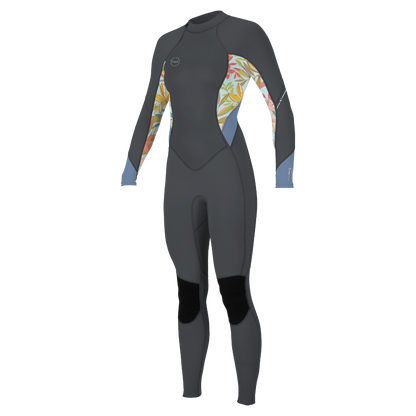 O'Neill Bahia 3/2mm Womens Back Zip Summer Wetsuit - Graphite/Dahlia/Infinity