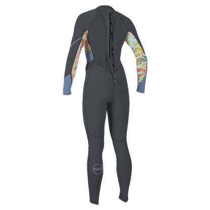 O'Neill Bahia 3/2mm Women's Back Zip Summer Wetsuit 2024 - Graphite/Dahlia/Infinity