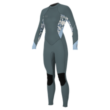 O'Neill Bahia 3/2mm Womens Back Zip Summer Wetsuit -Shade / Palmeno Tropical / Faded Denim