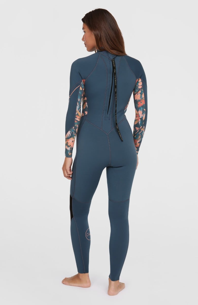 O'Neill Bahia 3/2mm Back Zip Women's Wetsuit 2025 - Copenblu/Palmeno Tropics