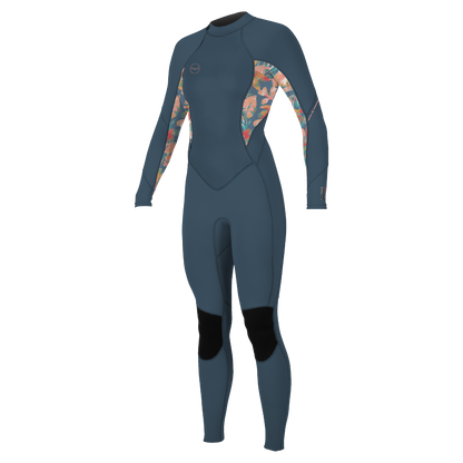 O'Neill Bahia 3/2mm Womens Back Zip Summer Wetsuit - Copenblu/Palmeno Tropics