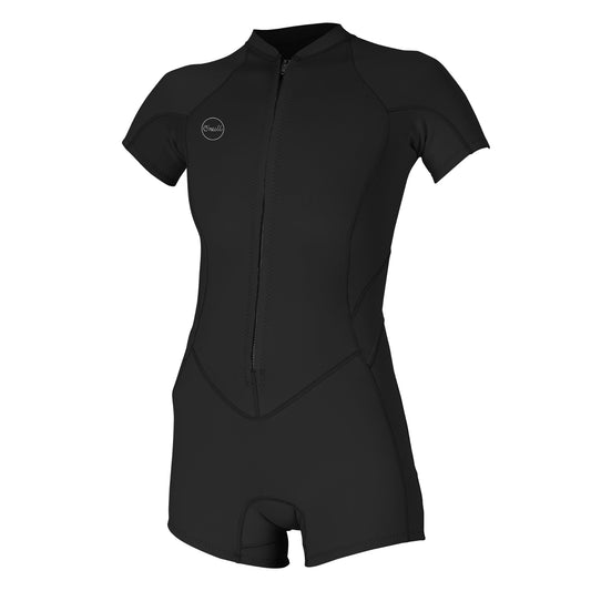 O'Neill Bahia 2/1mm Womens Front Zip Shorty Wetsuit - Black