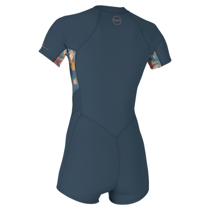 O'Neill Bahia 2/1mm Women's Front Zip Shorty 2025 - Copenblu / Painted Tropics