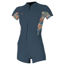 O'Neill Bahia 2/1mm Womens Front Zip Shorty - Copenblu / Painted Tropics