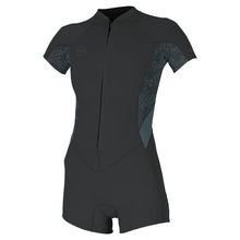 O'Neill Womens Bahia 2/1mm Front Zip Shorty 2026 - Tempered Steel / Shaded Island Sky / Shade