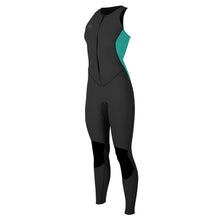 O'Neill Reactor II 1/5mm Womens Front Zip Sleeveless Wetsuit - Black/Light Aqua