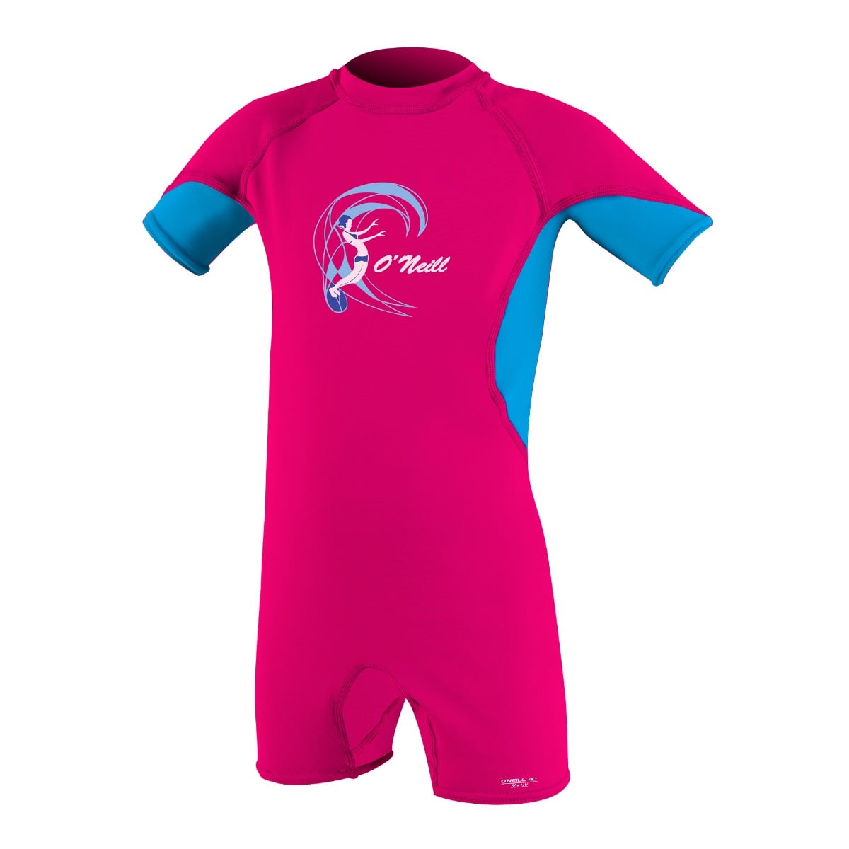 O'Neill Girls O'Zone Toddler UV Shorty (Age 2) SAMPLE - Watermelon/Sky/White
