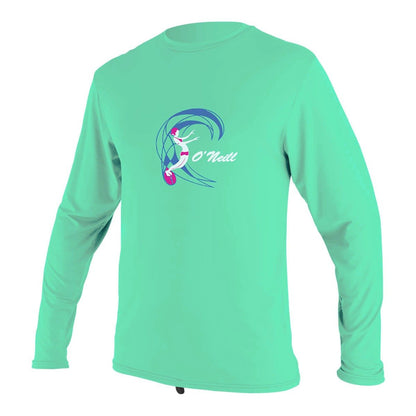 O'Neill Toddler Girls O'Zone Long Sleeve Sun Shirt - Light Aqua