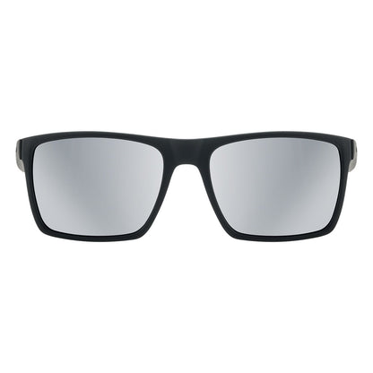 Dirty Dog Volcano Sunglasses - Satin Black / Grey / Silver Mirror Polarised