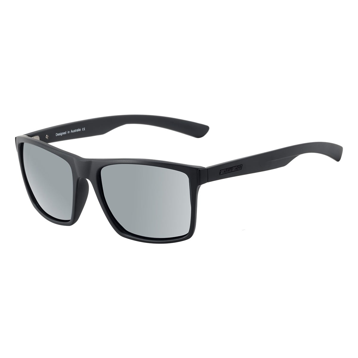 Dirty Dog Volcano Sunglasses in Satin Black / Grey / Silver Mirror Polarised