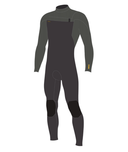 O'Neill Hyperfreak 4/3+mm Mens Chest Zip Wetsuit - Arabica / Chimera