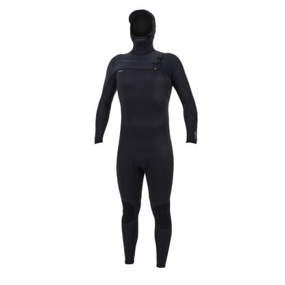 O'Neill Hyperfreak 5/4+mm Mens Hooded Chest Zip Wetsuit - Black