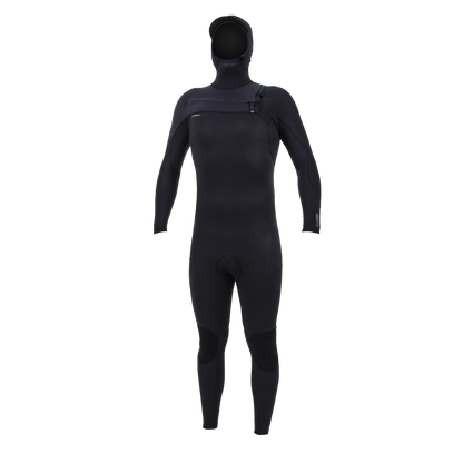 O'Neill Hyperfreak 4/3+mm Mens Hooded Chest Zip Wetsuit - Black