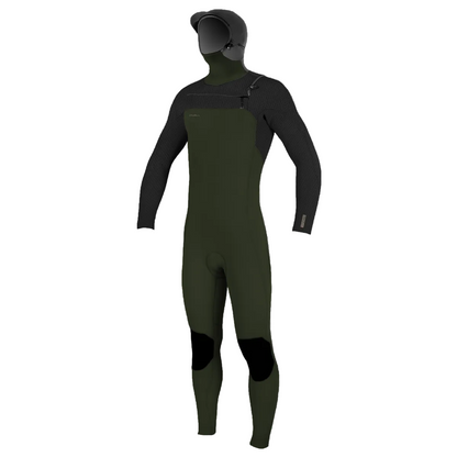 O'Neill Hyperfreak 5/4+mm Hooded Winter Wetsuit in Black / Ranger