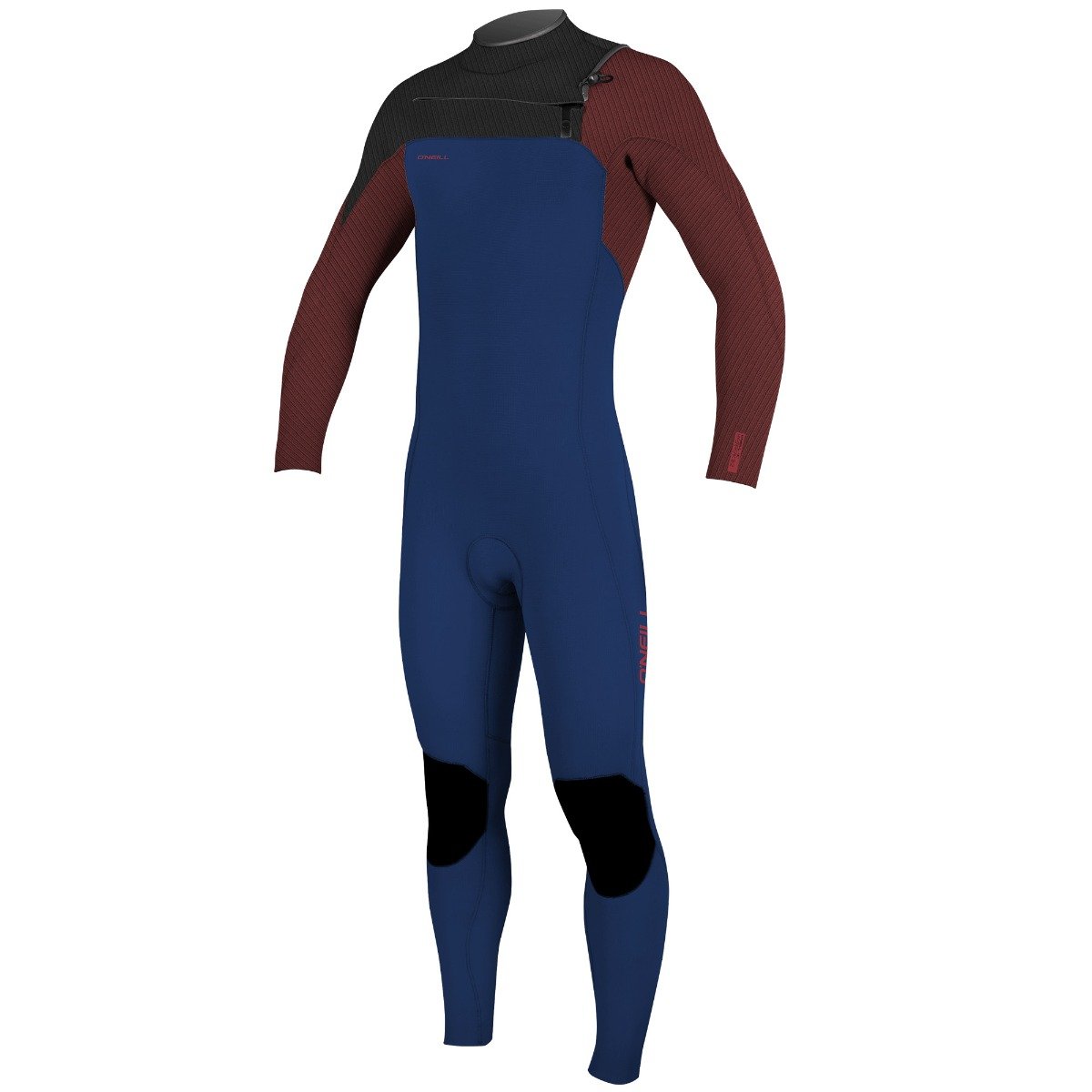 O'Neill Hyperfreak 3/2+mm Youth Chest Zip Summer Wetsuit - Navy/Bloodshot/Black - Front