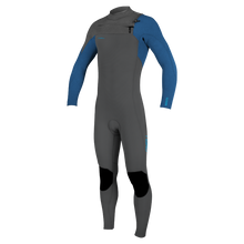 O'Neill Hyperfreak 3/2mm+ Youth Chest Zip Summer Wetsuit - Smoke/Bali Blue - Front