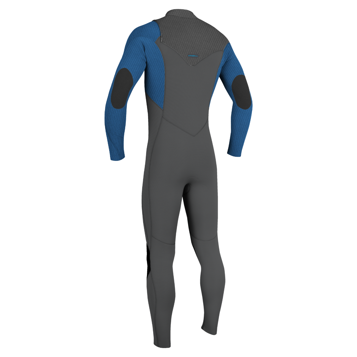 O'Neill Hyperfreak 3/2mm+ Youth Chest Zip Summer Wetsuit - Smoke/Bali Blue - Back