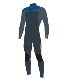 O'Neill Hyperfreak 3/2+mm Youth Chest Zip Summer Wetsuit 2025 - Dark Orion/Deep Sea/Copen Blue