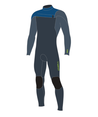 O'Neill Hyperfreak 3/2+mm Youth Chest Zip Summer Wetsuit 2025 - Dark Orion/Deep Sea/Copen Blue