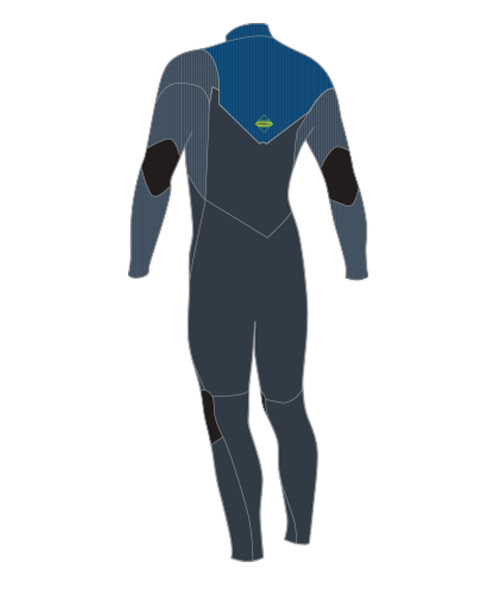 O'Neill Hyperfreak 3/2+mm Youth Chest Zip Summer Wetsuit 2025 - Dark Orion/Deep Sea/Copen Blue