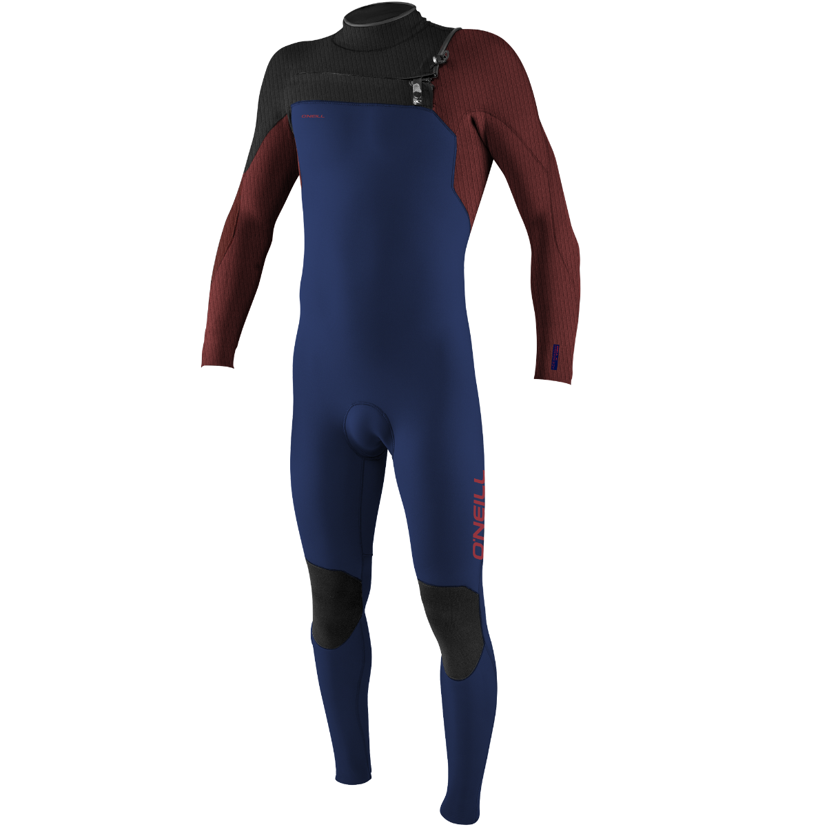 O'Neill Hyperfreak 4/3mm Youth Chest Zip Wetsuit - Navy/Blood Shot/Black - Front