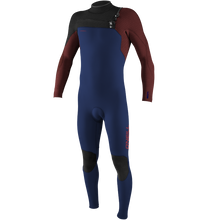 O'Neill Hyperfreak 4/3mm Youth Chest Zip Wetsuit - Navy/Blood Shot/Black - Front