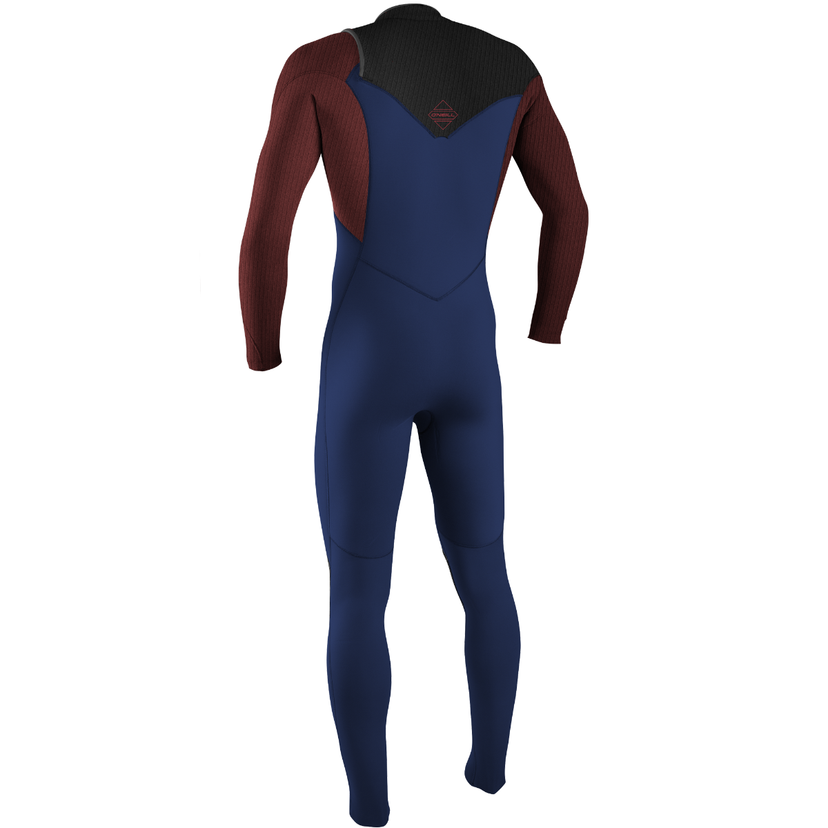 O'Neill Hyperfreak 4/3mm Youth Chest Zip Wetsuit 2022 - Navy/Blood Shot/Black - Back
