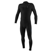 O'Neill Youth Hyperfreak 4/3+mm Chest Zip Wetsuit in Black / Tempered Steel