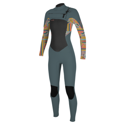 O'Neill Epic 3/2mm Chest Zip Womens Wetsuit  - Shade/Arta Geo
