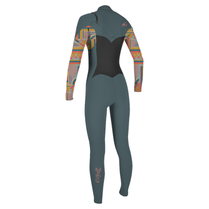 O'Neill Epic 3/2mm Chest Zip Women's Wetsuit 2024 - Shade/Arta Geo