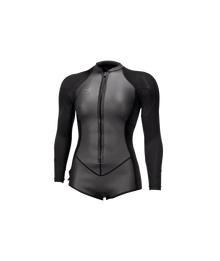O'Neill Bahia 2/1mm Womens Front Zip Long Sleeve Spring Wetsuit - Glide-Black/Black/Black