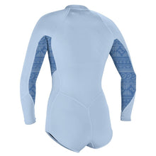 O'Neill Womens Bahia 2/1mm Front Zip L/S Shorty 2026 - Chambray Blue / Surf Abstract