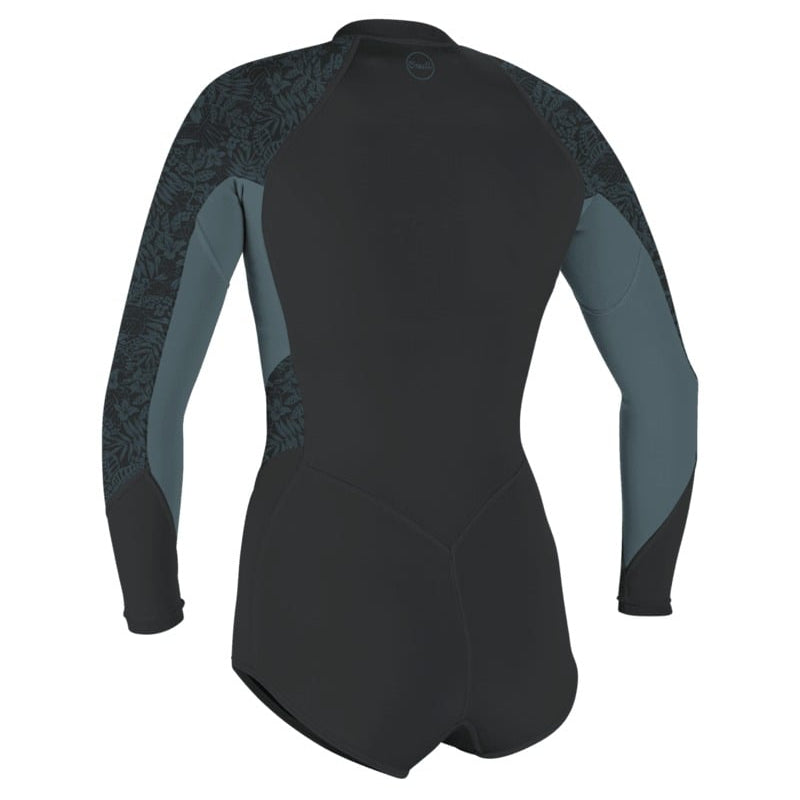 O'Neill Womens Bahia 2/1mm Front Zip L/S Shorty 2026 - Tempered Steel / Shade / Shaded Island Sky