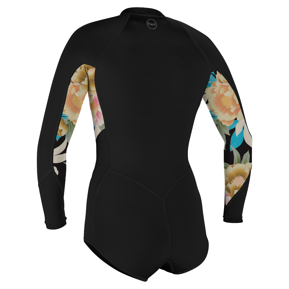 O'Neill Bahia 2/1mm Women's Front Zip Long Arm Shorty 2025 - Black / Mikah Floral