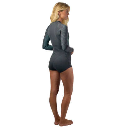O'Neill Womens Bahia 2/1mm Front Zip L/S Shorty 2026 - Tempered Steel / Shade / Shaded Island Sky