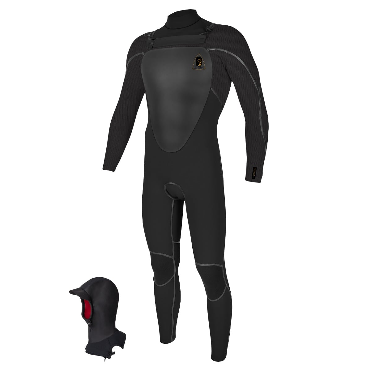 O'Neill Mutant Legend 5/4mm Hooded Winter Wetsuit in Black / Tempered Steel