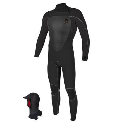 O'Neill Mutant Legend 5/4mm Hooded Winter Wetsuit in Black / Tempered Steel