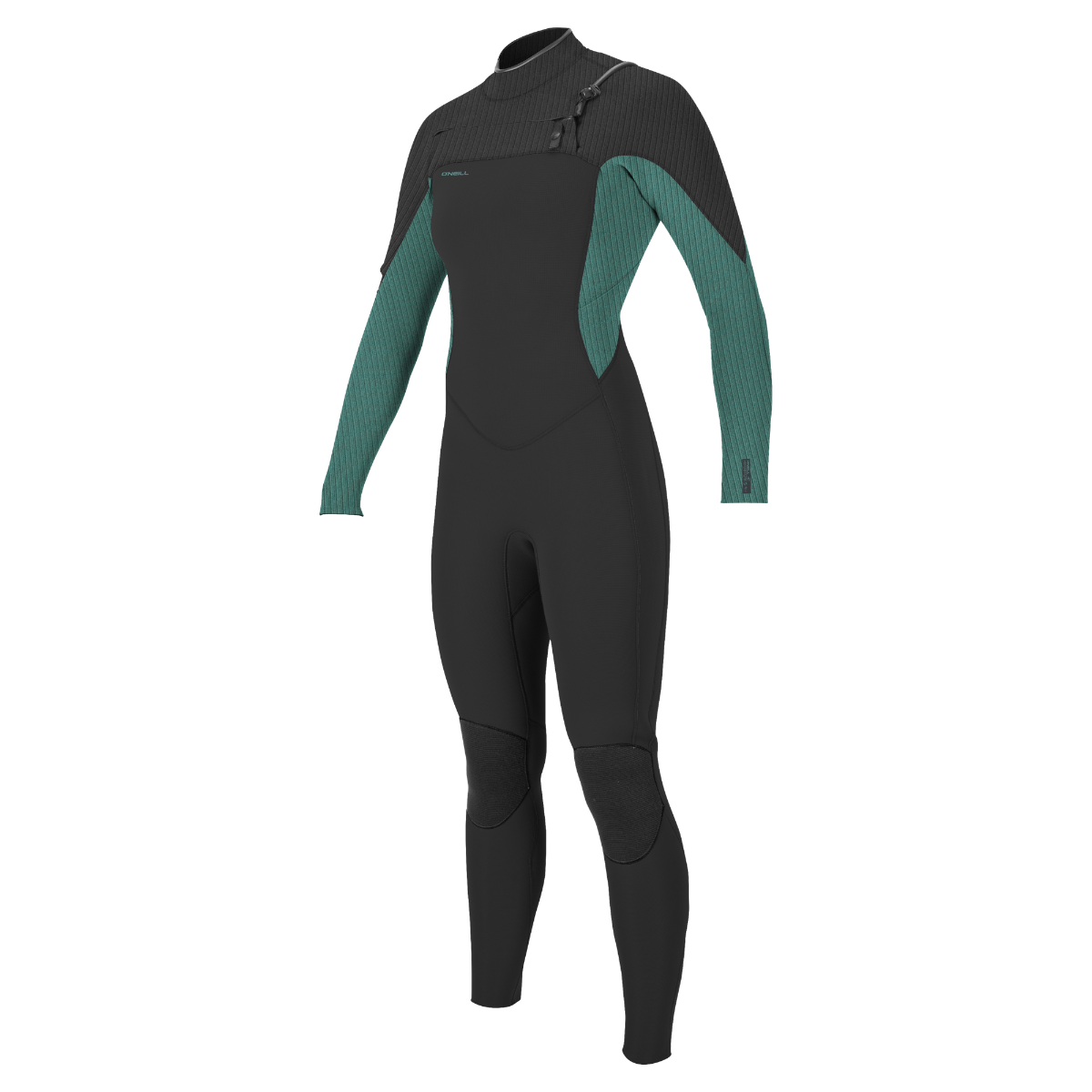 O'Neill Hyperfreak 5/4mm Womens Chest Zip Winter Wetsuit - Raven/Bristol - Front