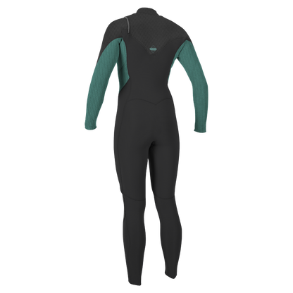 O'Neill Hyperfreak 5/4mm Womens Chest Zip Winter Wetsuit - Raven/Bristol - Back