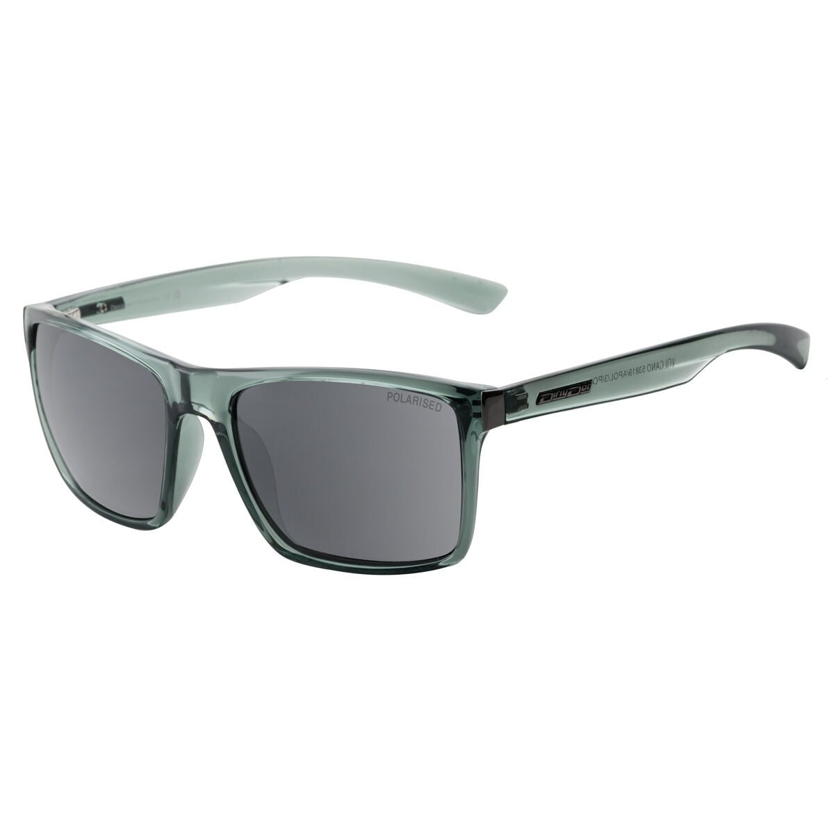 Dirty Dog Volcano Sunglasses in Crystal Light Green / Grey Polarised