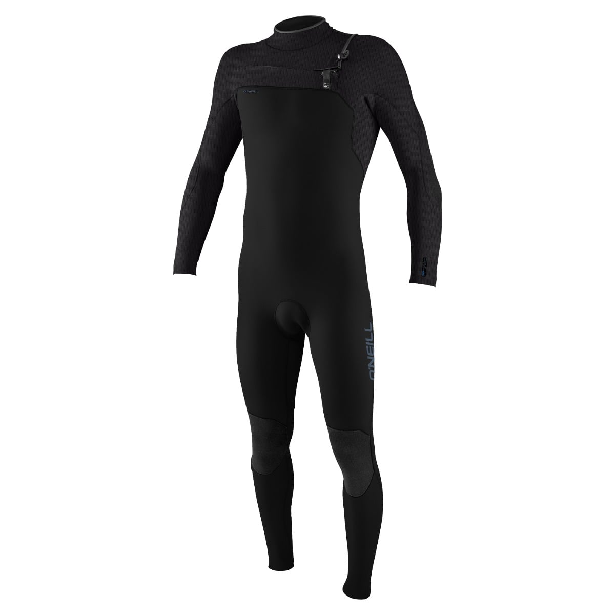 O'Neill Youth Hyperfreak 5/4+mm Chest Zip Winter Wetsuit in Black / Tempered Steel