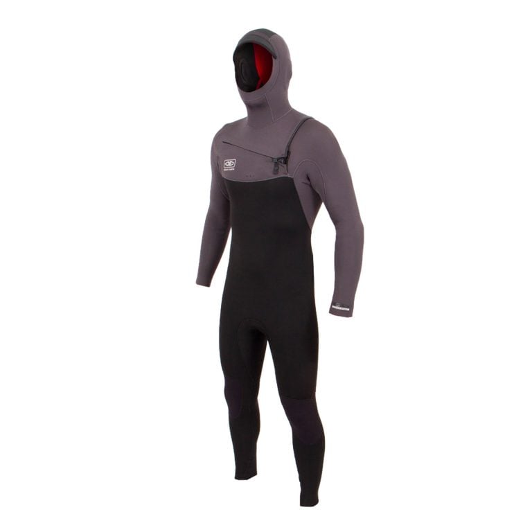 Ocean and Earth Free-Flex 5/4mm Chest Zip Hooded Wetsuit 2021 - Charcoal - Front