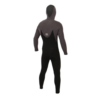 Ocean and Earth Free-Flex 5/4mm Chest Zip Hooded Wetsuit 2021 - Charcoal - Back