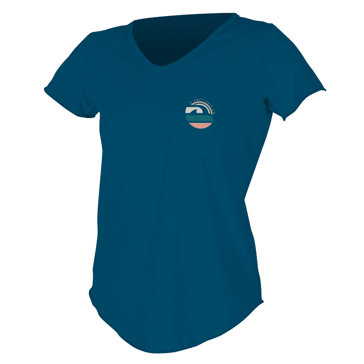O'Neill Graphic Womens Short Sleeve Scoop-Neck Sun Shirt - French Navy - Front