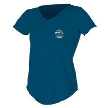 O'Neill Graphic Womens Short Sleeve Scoop-Neck Sun Shirt - French Navy - Front