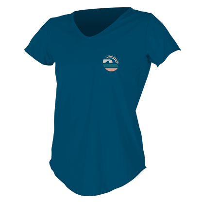 O'Neill Graphic Womens Short Sleeve Scoop-Neck Sun Shirt - French Navy - Front
