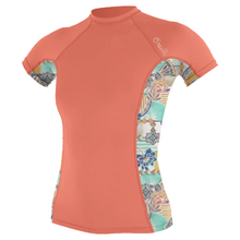 O'Neill Sideprint Womens Short Sleeve Rash Guard ( Extra Small) SAMPLE - Nectar / Zephora