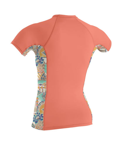 O'Neill Women's Side Print S/S Rash Guard - Nectar/Zephora