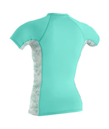 O'Neill Women's Side Print S/S Rash Guard - Opal/Mirage Tropical